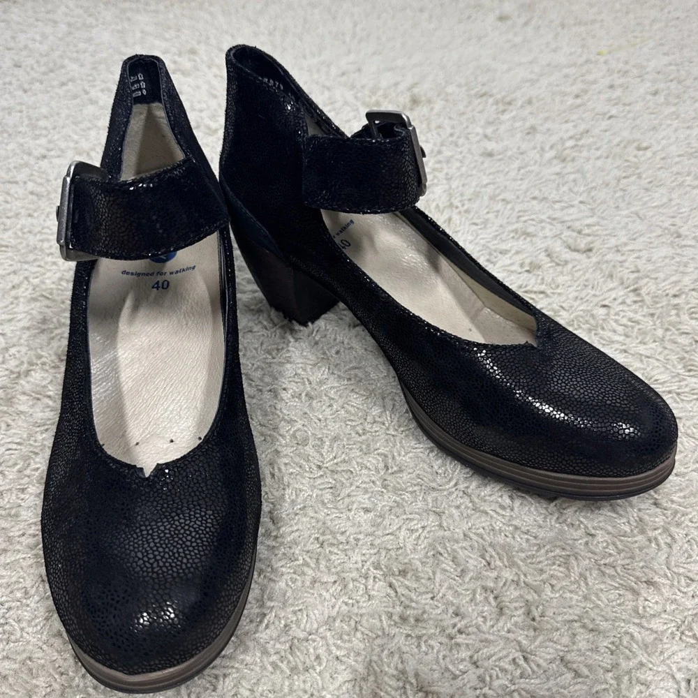 Wolky Aya Block Heel Mary Jane Buckle Pumps Shoes Women's EU 40 US 9.5 Comfort